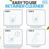 Retainer Cleaner 120 Tablets (4-Month Supply) – Keep Your Retainer Fresh, Retainer Bright and Stain-Free. Cleaning Tablets for Retainers, Ultrasonic & Dental Pod Compatible. Fresh Mint | Miles Kay