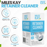 Retainer Cleaner 120 Tablets (4-Month Supply) – Keep Your Retainer Fresh, Retainer Bright and Stain-Free. Cleaning Tablets for Retainers, Ultrasonic & Dental Pod Compatible. Fresh Mint | Miles Kay